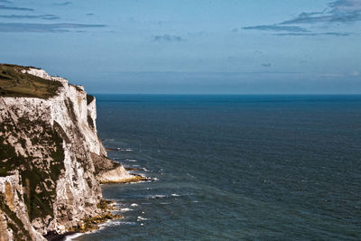 Close-up of blue sea against sky