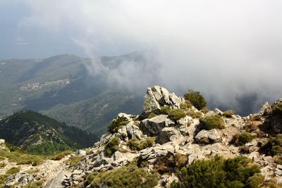 Scenic view of mountains against sky