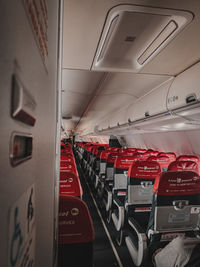 View of empty seats in bus