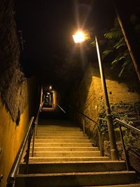 Staircase at night