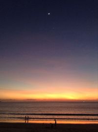 Scenic view of sea at sunset