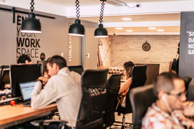 Group of people working at a coworking space