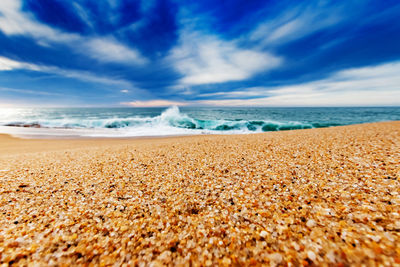 Scenic view of beach against sky