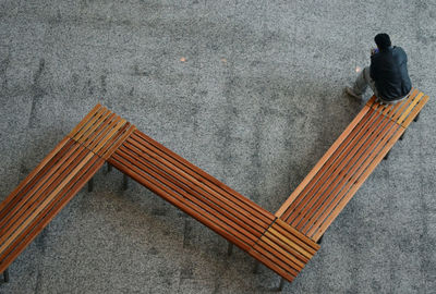 High angle view of man