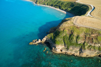 High angle view of sea shore