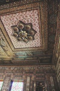 Low angle view of ornate ceiling