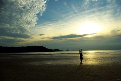 Scenic view of sunset over sea