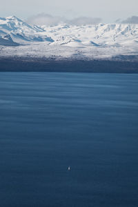 Scenic view of sea against sky during winter