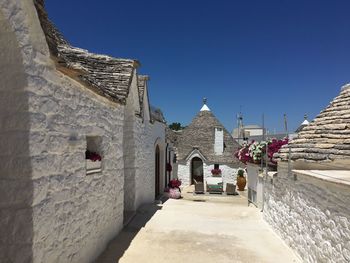 View of historical building against clear blue sky