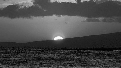 Scenic view of sea during sunset