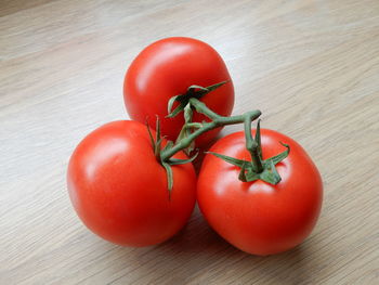 High angle view of tomatoes on table