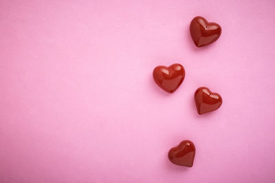 High angle view of heart shape