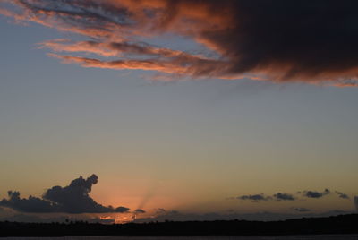 Silhouette trees against sky during sunset