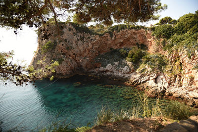 Rock formations by sea