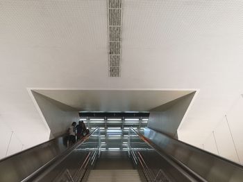 High angle view of escalator