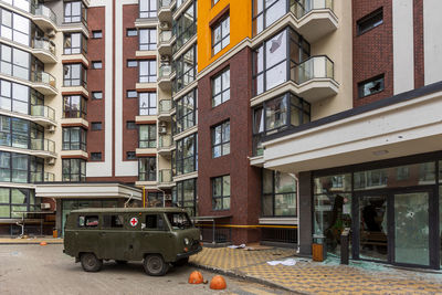 Shot cars. on the streets of hostomel. cities of ukraine after the russian occupation. irpin, bucha.