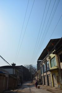 View of buildings against clear sky