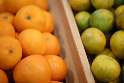 High angle view of oranges at market stall