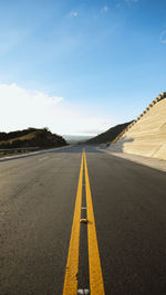 Empty road against sky