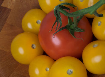 Close-up of tomatoes on table