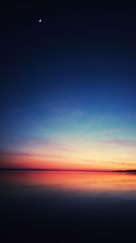 Scenic view of sea against sky at sunset