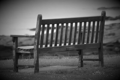 Close-up of wooden bench