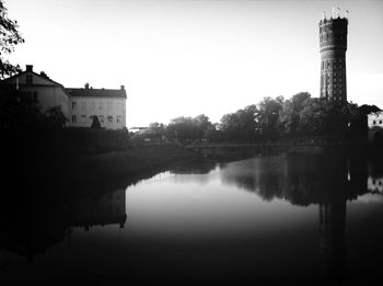 Reflection of built structures in water