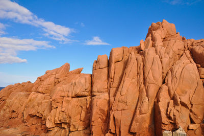 Low angle view of rock formations