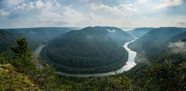 Scenic view of mountains against sky