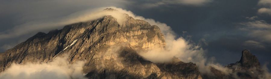 Low angle view of mountain against sky