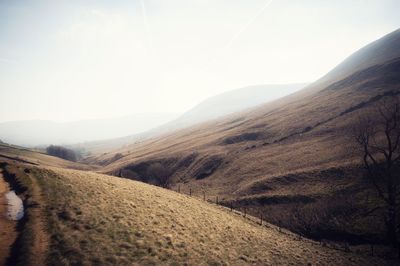 Scenic view of mountains against clear sky