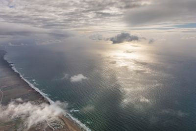 High angle view of sea against sky