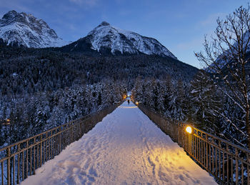 Snow covered mountain against sky