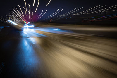 Light trails on highway at night