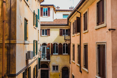 Low angle view of buildings in town