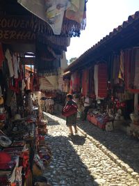 View of market in city