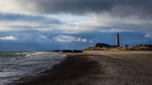 Scenic view of beach against sky