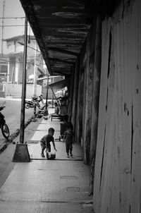 Woman walking in city
