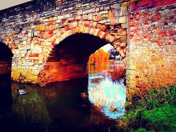 Bridge over river against sky