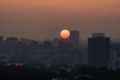 City at sunset