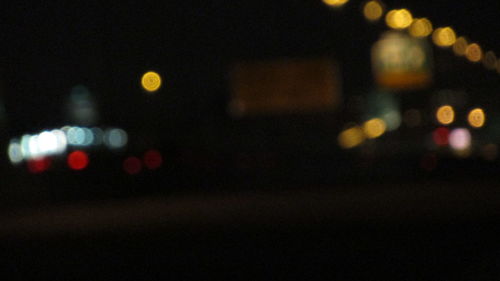 Defocused lights in city at night