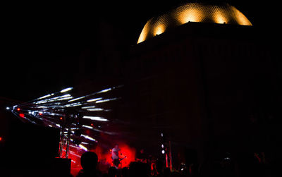 Firework display at night