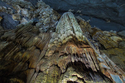 Low angle view of rock formation