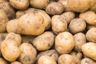 Full frame shot of potatoes for sale at market