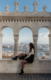 Girl sitting in