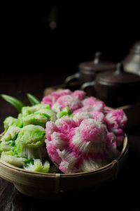 Close-up of food on table