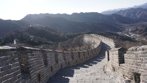 View of fort against mountain range