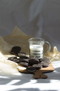 Close-up of coffee cup on table