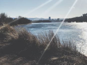 Scenic view of river against sky