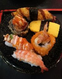 Close-up of served food in plate